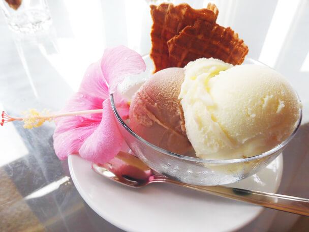 沖縄　アイスクリーム　アイスクリンcaféアーク　チョコレート＆パッションフルーツ　