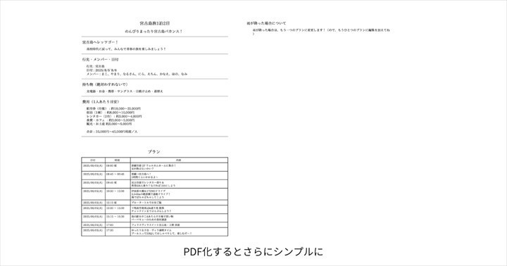 旅のしおり　旅しお